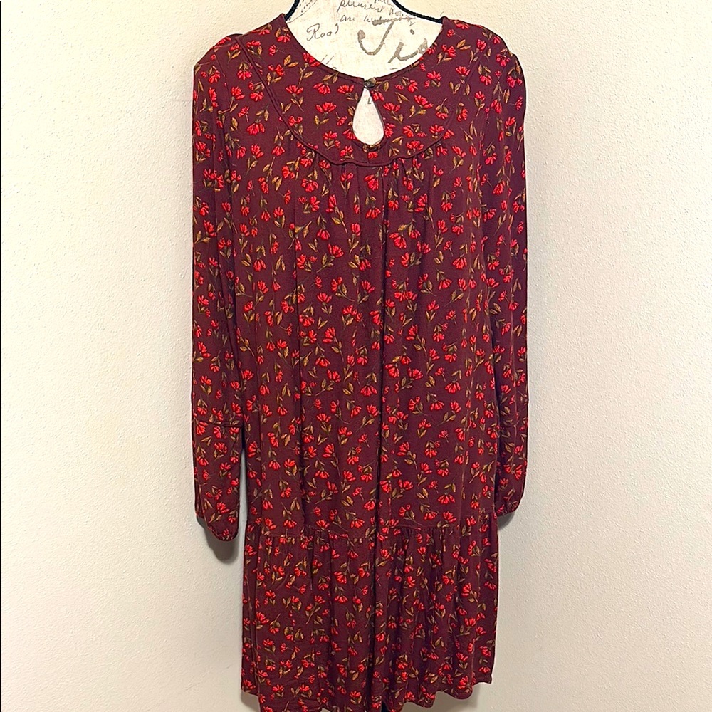 Sonoma Maroon Boho Dress Large